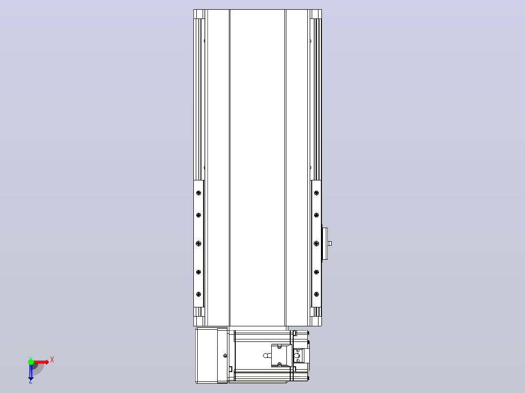 皮带直线轴半封闭可选导轨TPA-HNB-202D-140-L150-LU-Y-P75-N3俯视图