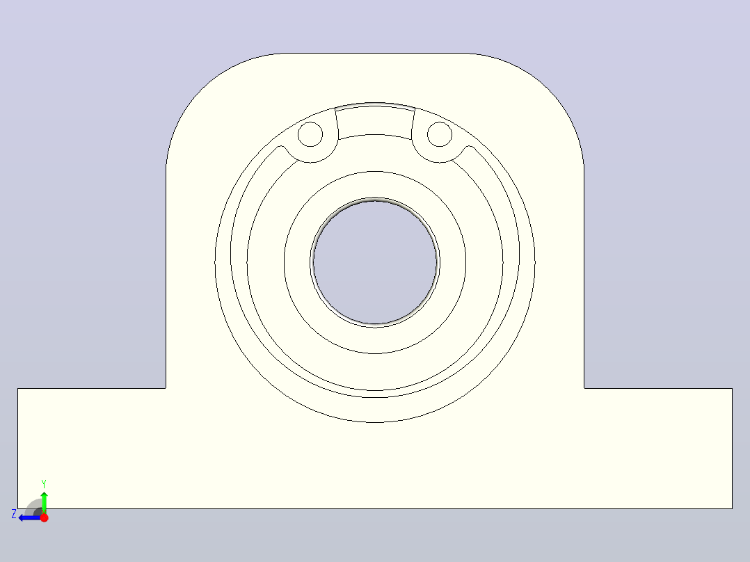 BZJ01-6000ZZ-h20单轴承T型带座轴承右视图