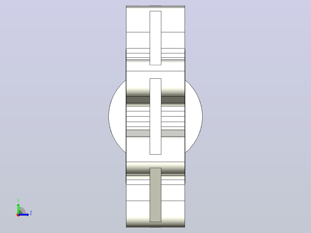 3FKOVFM LUG ANSI 裸轴蝶阀，凸耳的ANSI版本左视图