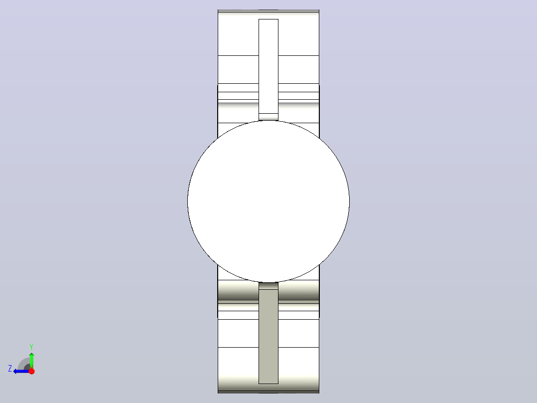 3FKOVFM LUG ANSI 裸轴蝶阀，凸耳的ANSI版本右视图