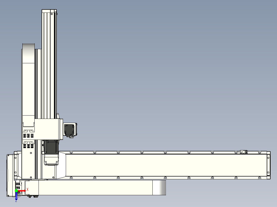 XYGT432-A1-850-400-250-M-C负载1-10KG 三轴悬臂模组 内嵌式 XYGT432-A1 替换TOYO模组滑台俯视图
