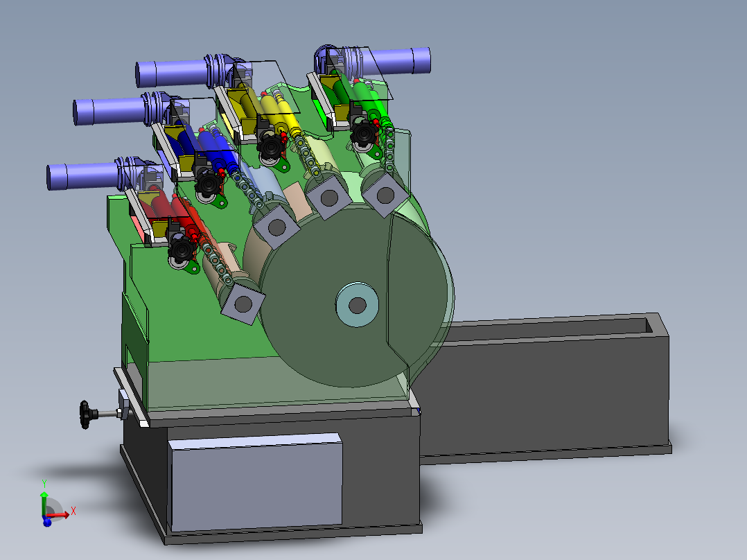 四色管式打印机核心结构