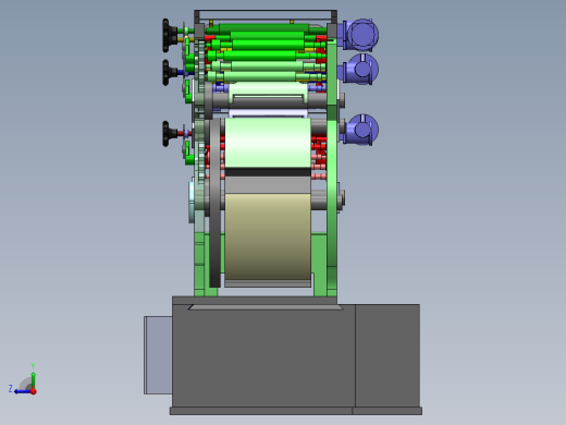 四色管式打印机核心结构右视缩略图