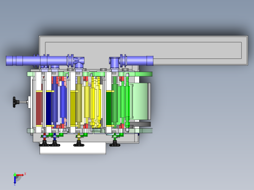 四色管式打印机核心结构俯视缩略图
