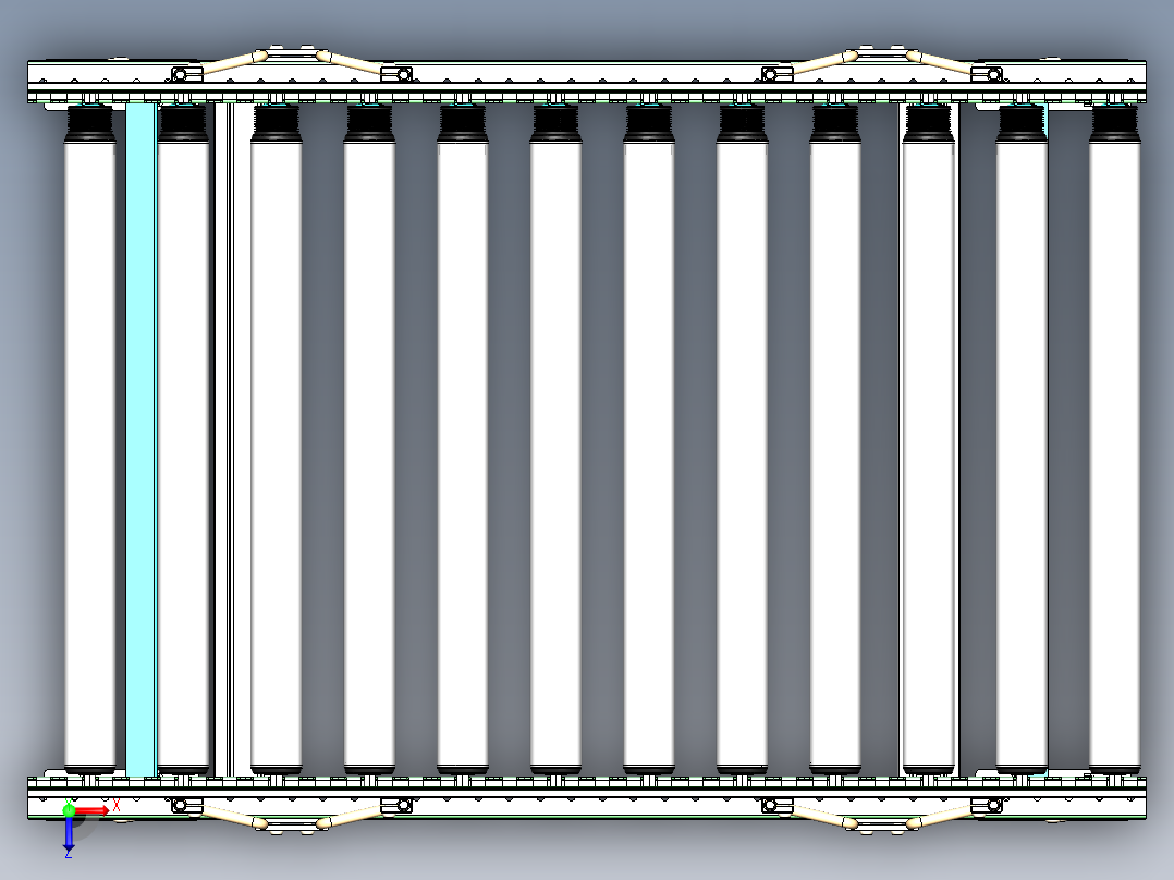 智能仓储物流行业滚筒输送线sw2020可编辑俯视图