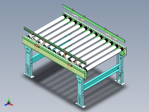 智能仓储物流行业滚筒输送线sw2020可编辑正等轴测缩略图