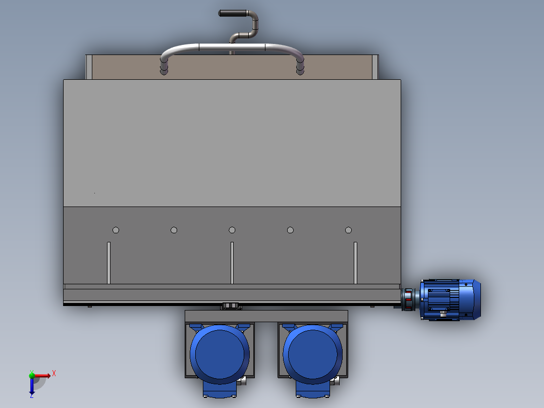 2款轨道清扫小车3d图纸 升降式小车清洁车 火车轨道清理车3d模型俯视图