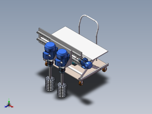 2款轨道清扫小车3d图纸 升降式小车清洁车 火车轨道清理车3d模型正等轴测缩略图