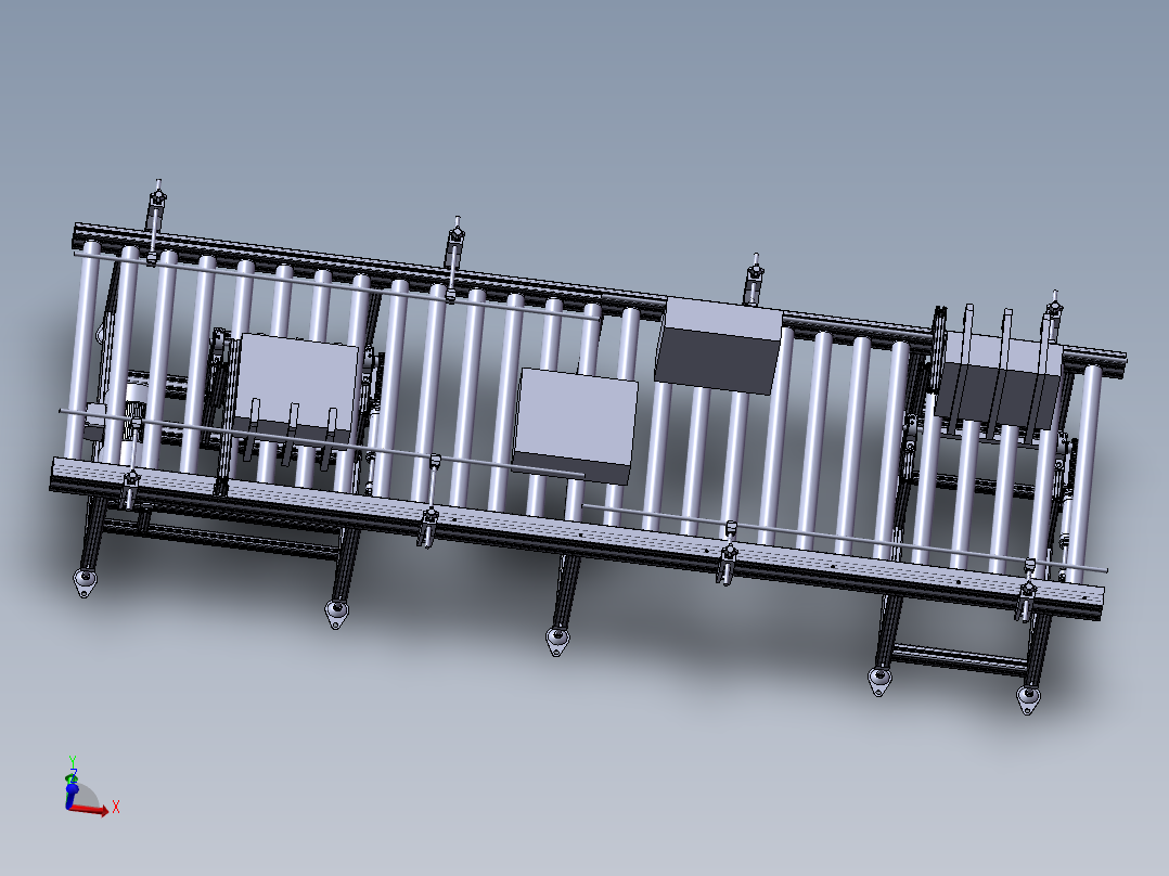 滚筒输送线3d图纸自动纸箱自动翻转输送线3d图