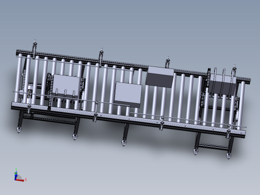 滚筒输送线3d图纸自动纸箱自动翻转输送线3d图