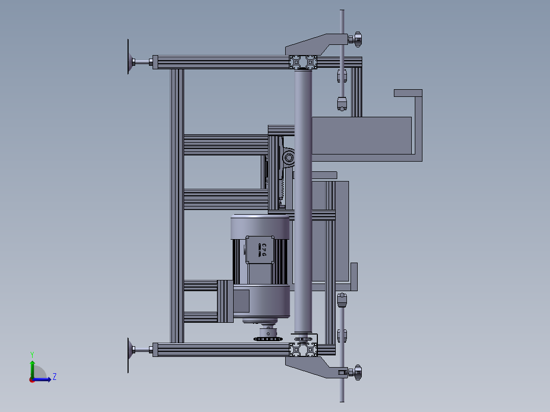 滚筒输送线3d图纸自动纸箱自动翻转输送线3d图左视图