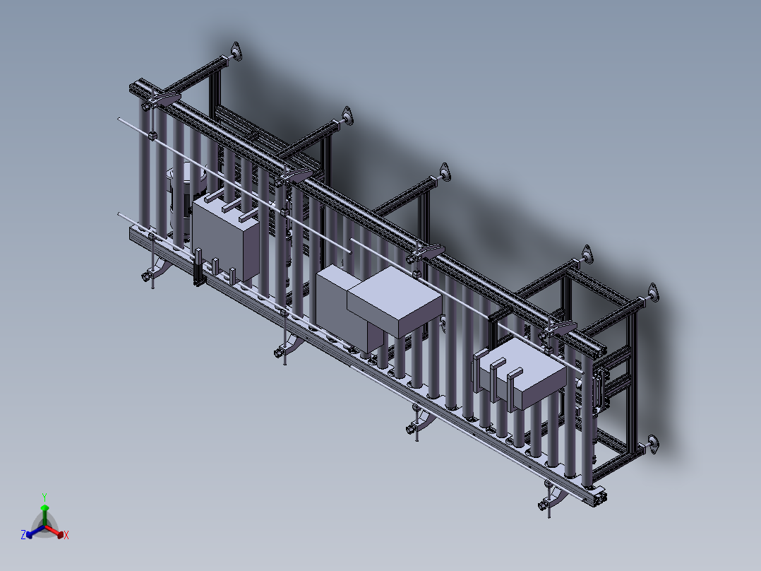 滚筒输送线3d图纸自动纸箱自动翻转输送线3d图正等轴测图