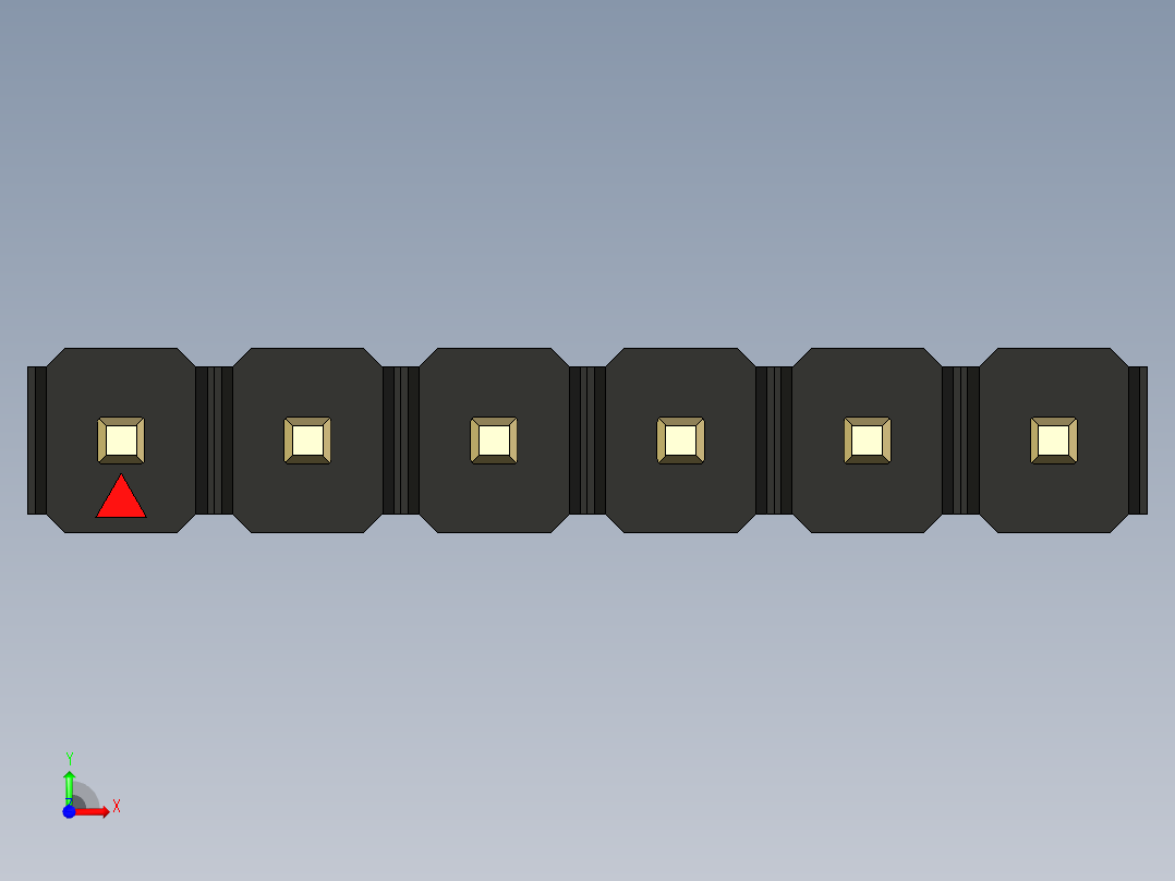 彩色公头100mil（2.54mm）系列-DS1021_black_1x06p_100mil_Type1_rev1.0前视图