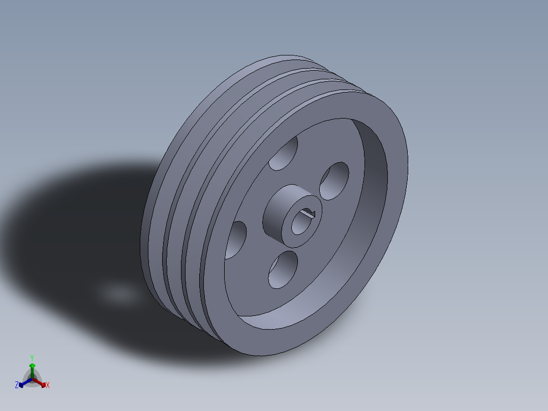 滑轮正等轴测图