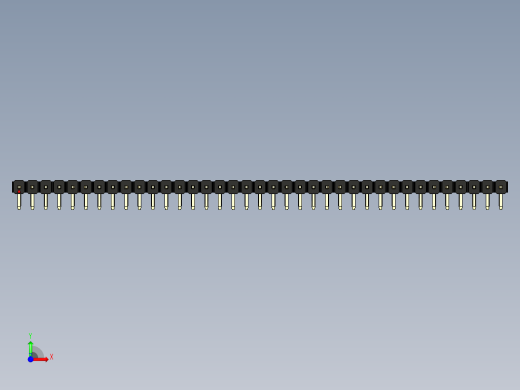 彩色公排针 100mil 2.54mm 系列-DS1022_black_1x37p_100mil_TypeD_rev1.0前视缩略图