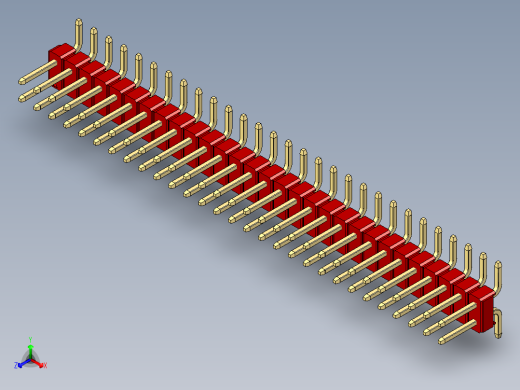彩色公排针 100mil 2.54mm 系列-DS1022_red_58p_100mil_TypeSMT_rev1.0
