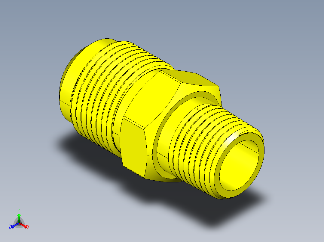 喇叭形 45D 半接头连接器-FLARE 45D 3-4 Tube OD 1-1-16-14 1-2 NPT.STEP主视图