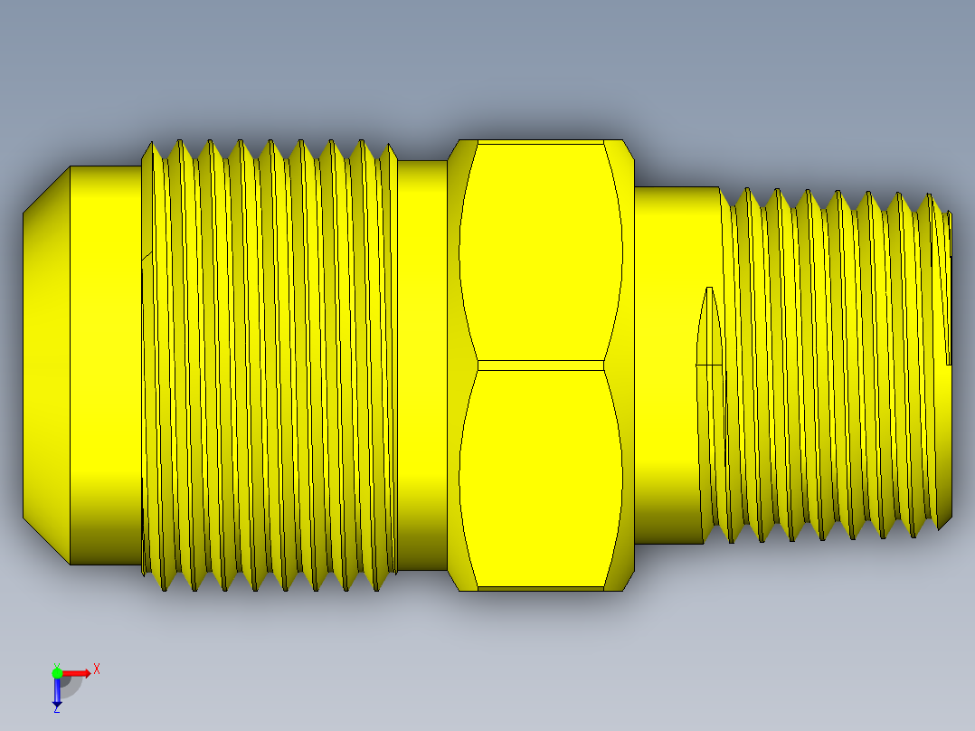 喇叭形 45D 半接头连接器-FLARE 45D 3-4 Tube OD 1-1-16-14 1-2 NPT.STEP俯视图