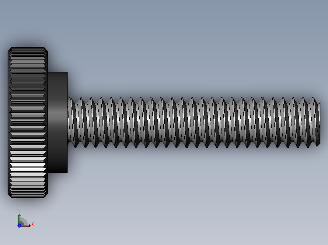 滚花旋钮-Knurled Knob 0.25x0.750x1.250.SLDPRT前视图