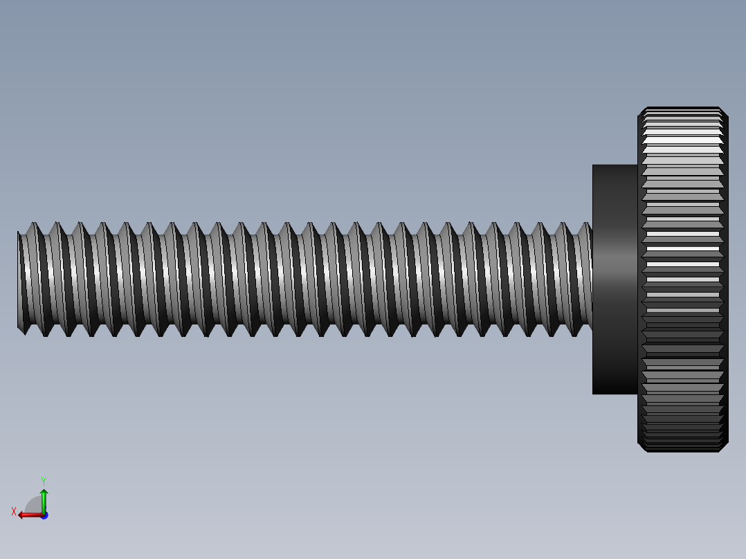 滚花旋钮-Knurled Knob 0.25x0.750x1.250.SLDPRT后视图