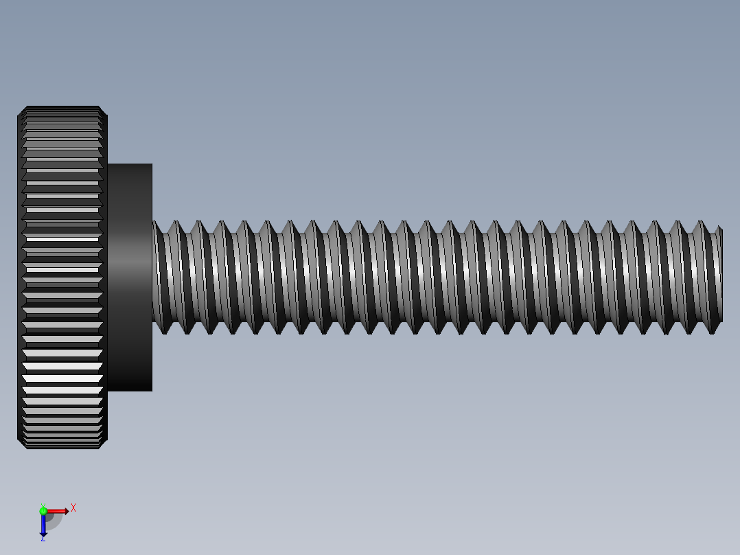 滚花旋钮-Knurled Knob 0.25x0.750x1.250.SLDPRT俯视图