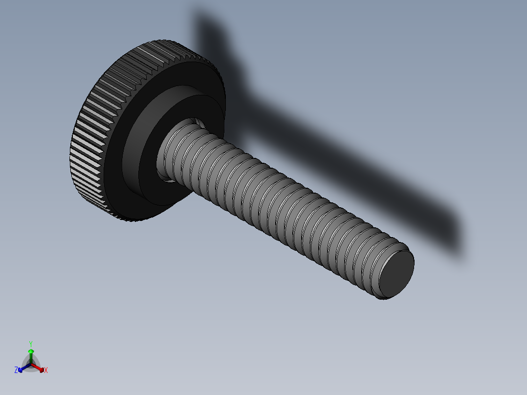 滚花旋钮-Knurled Knob 0.25x0.750x1.250.SLDPRT正等轴测图