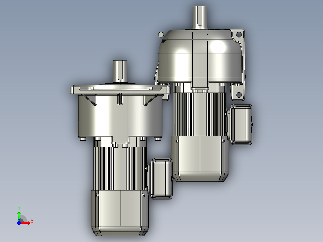 2款带制动器的齿轮电机前视图