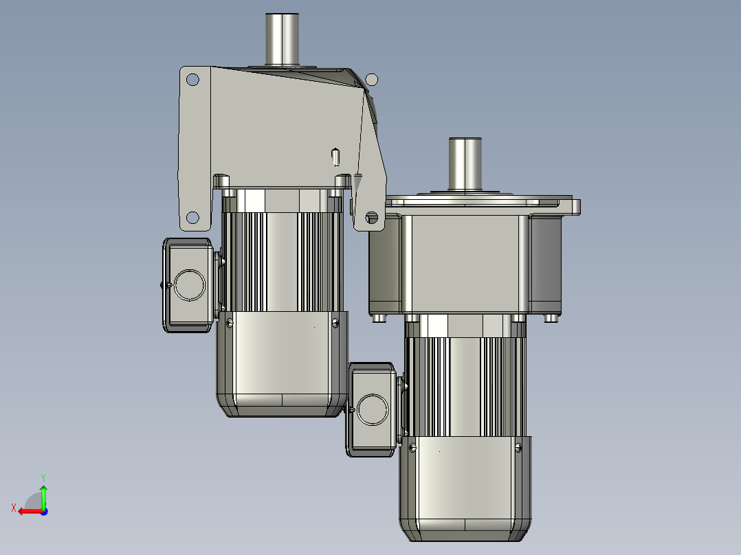 2款带制动器的齿轮电机后视图
