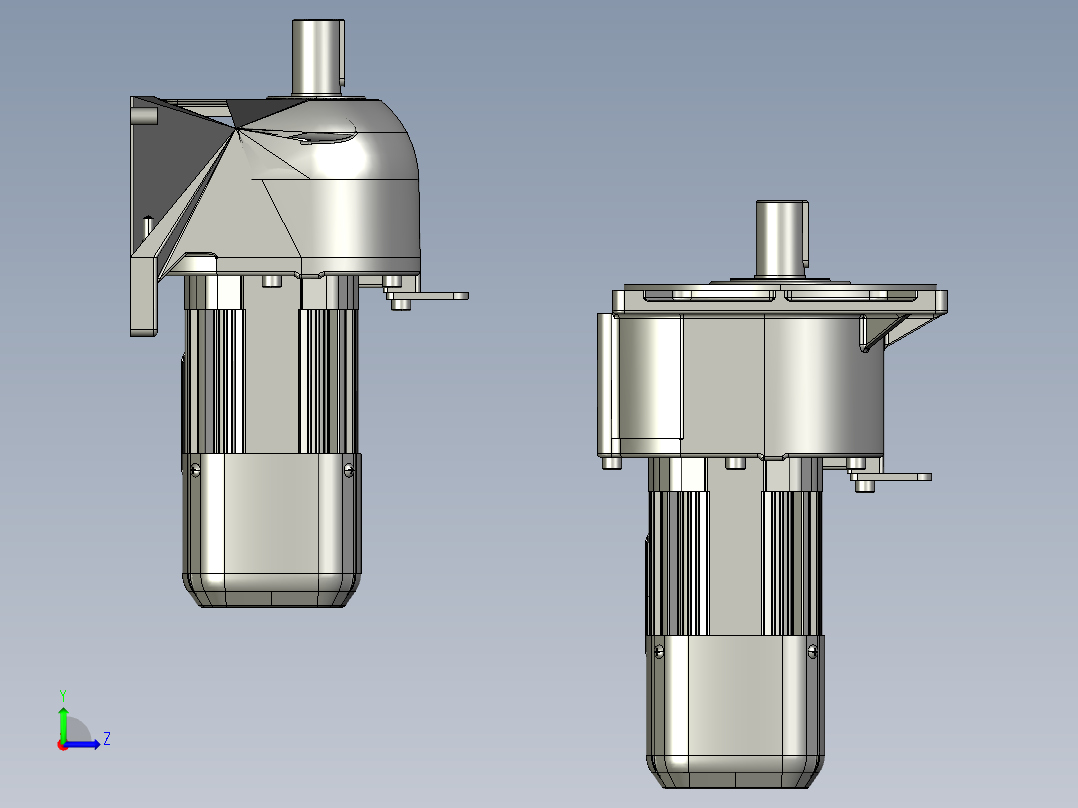 2款带制动器的齿轮电机左视图