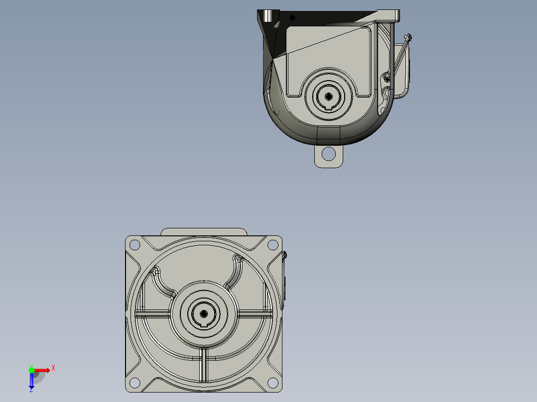 2款带制动器的齿轮电机俯视图