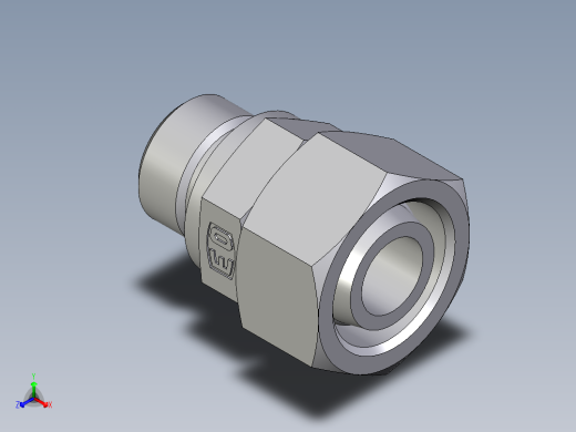 卡套式工业通用硬管接头EO_Swivel_connector_EGE18LREDCF正等轴测缩略图