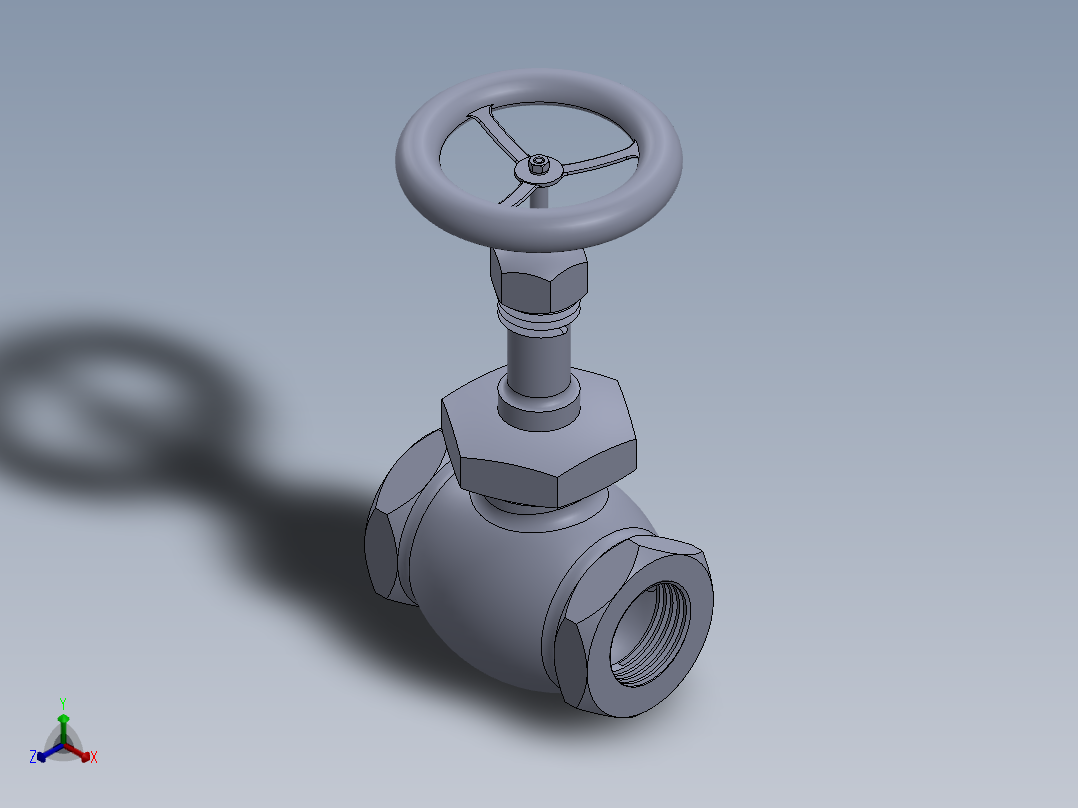 截止阀4正等轴测图