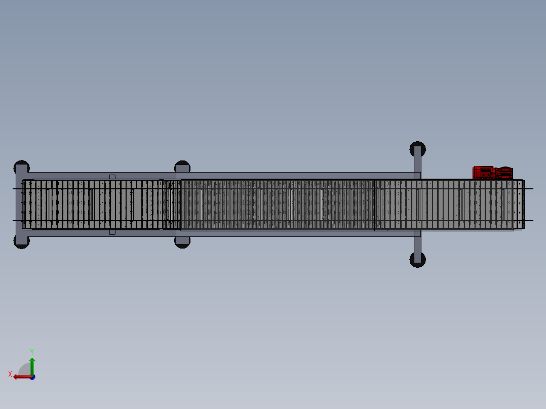 可调节式倾斜输送机后视图