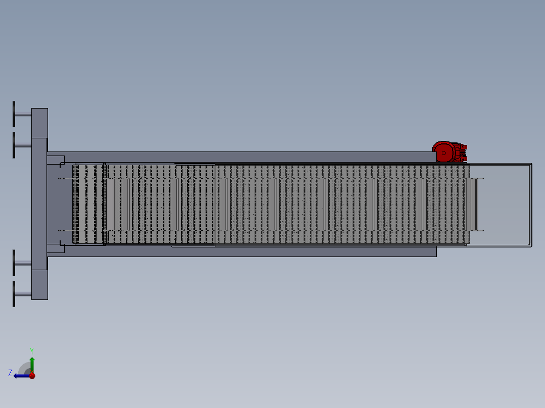 可调节式倾斜输送机右视图