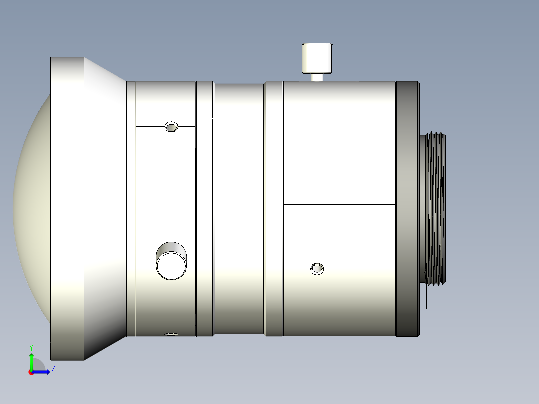 大恒相机镜头Daheng_HN-P-25M_3D_Modeling多系列图纸左视图