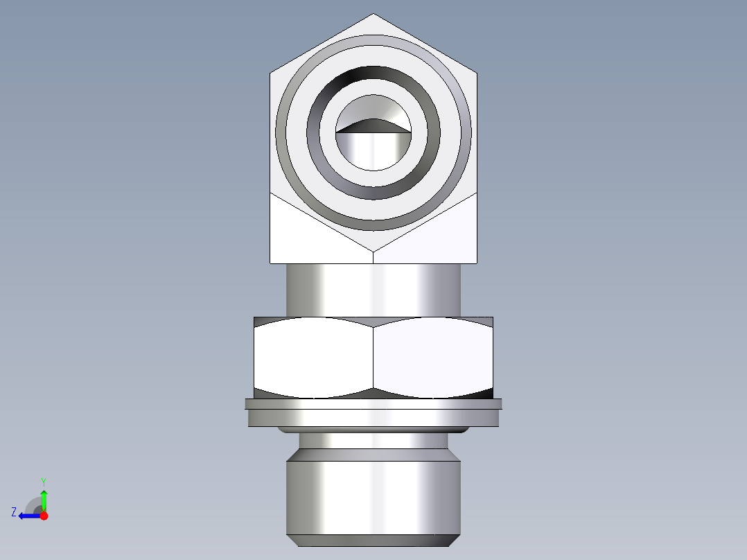 卡套式工业通用硬管接头EO_Adjustable_Locknut_elbow_WEE10SMOMDCF右视图