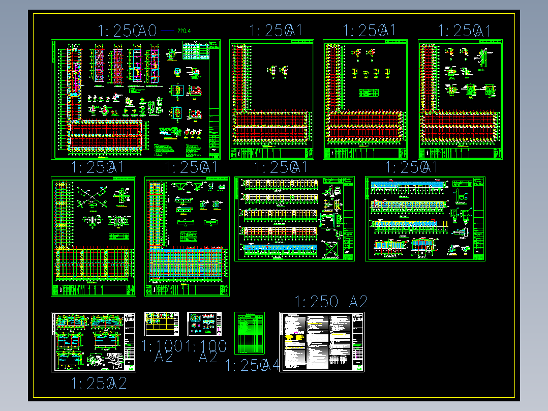 某木业公司刨花板车间钢结构CAD图