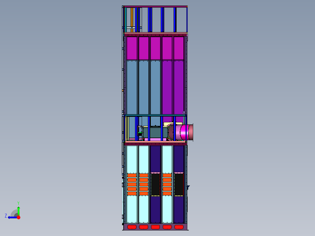 带自动集灰仓的除尘系统右视图