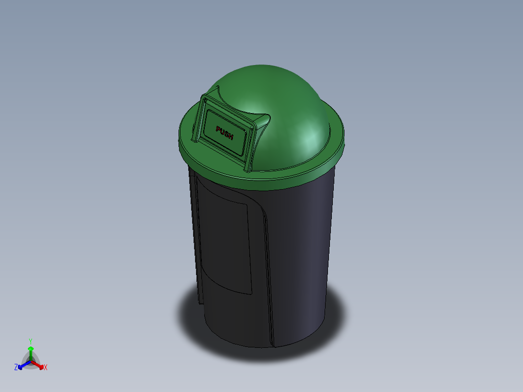 垃圾桶正等轴测图