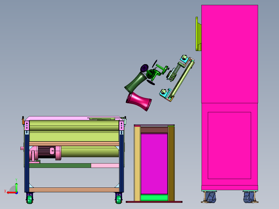 笔记本外壳表面处理用的镭雕机后视图