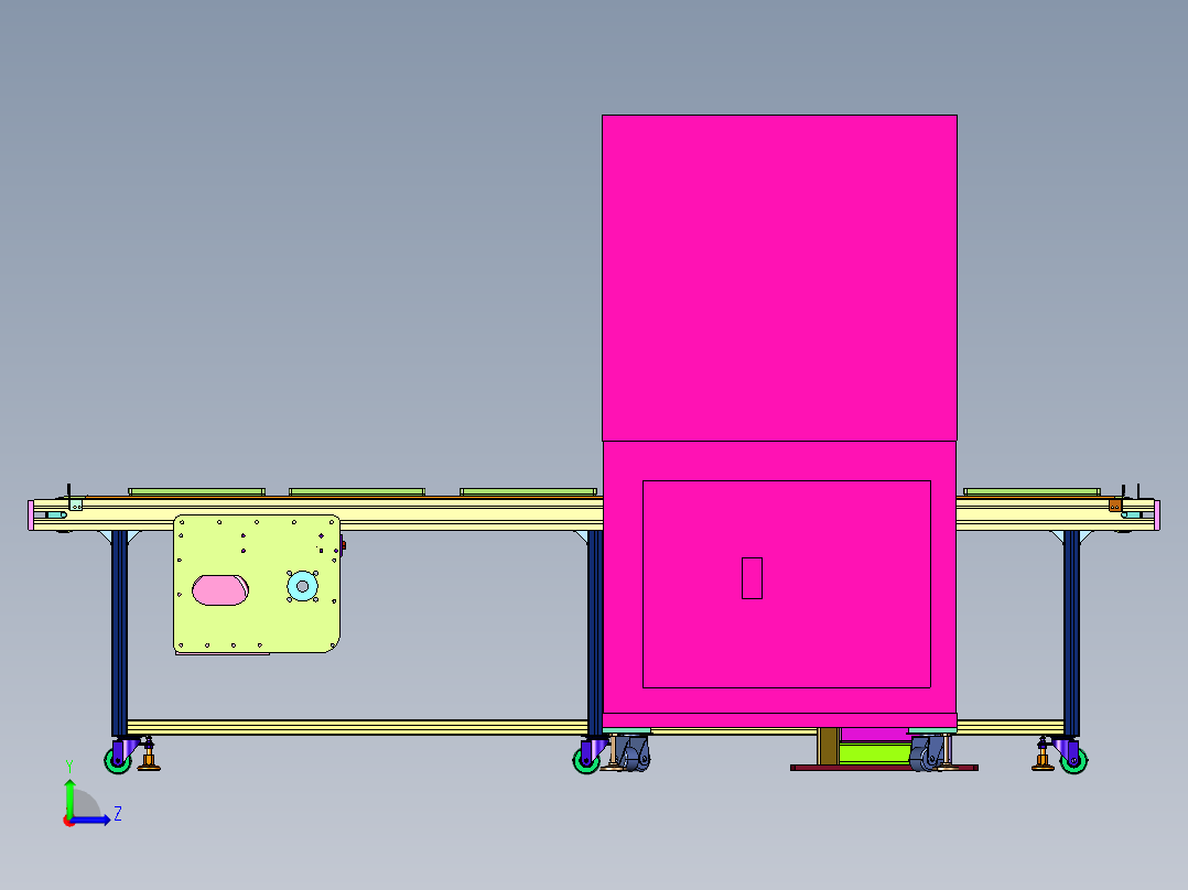 笔记本外壳表面处理用的镭雕机左视图