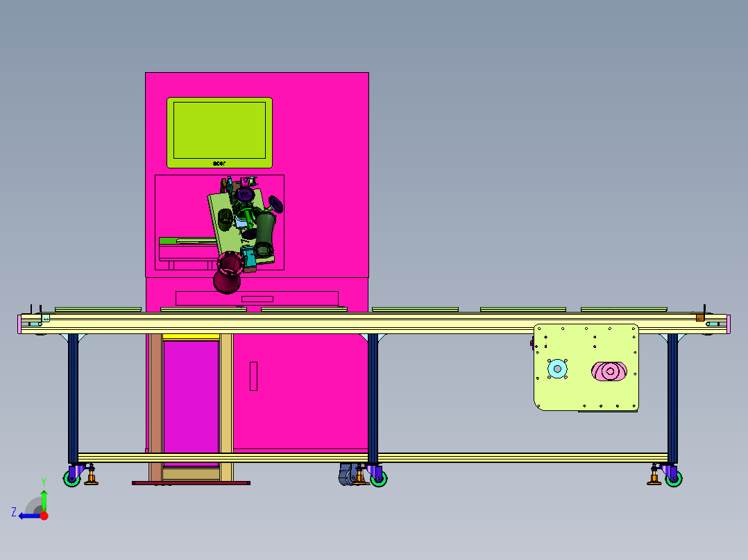 笔记本外壳表面处理用的镭雕机右视图