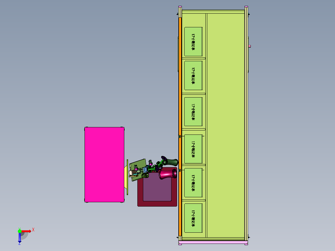 笔记本外壳表面处理用的镭雕机俯视图