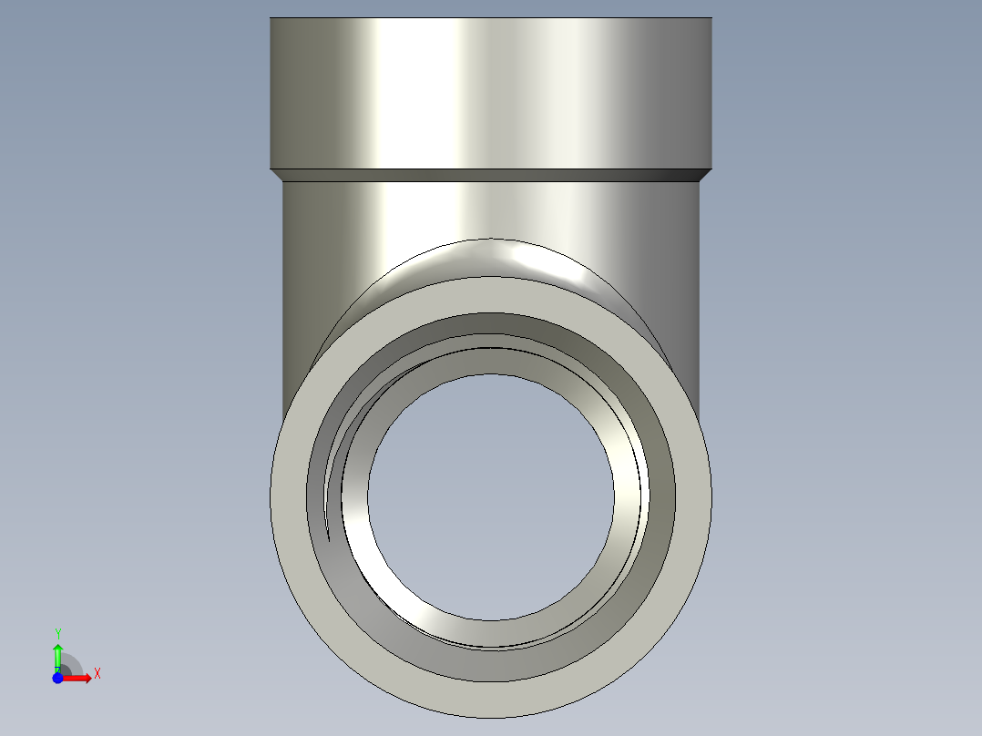 螺纹管三通-等径 DN8前视图