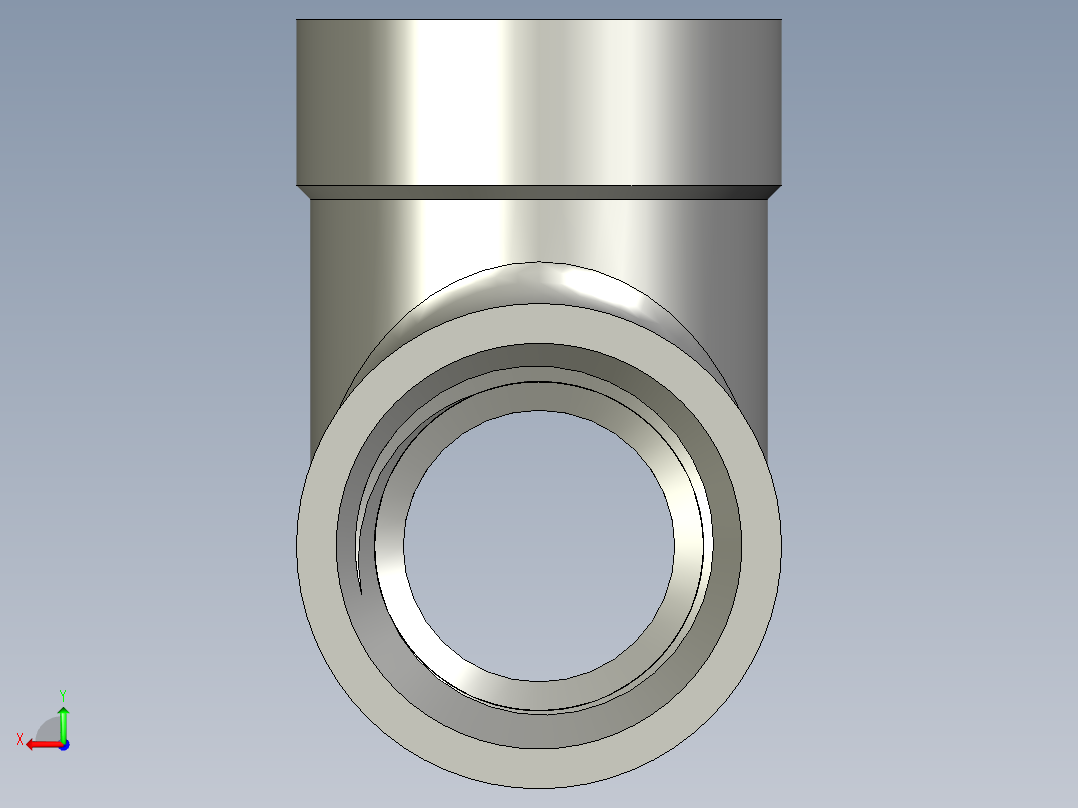 螺纹管三通-等径 DN8后视图