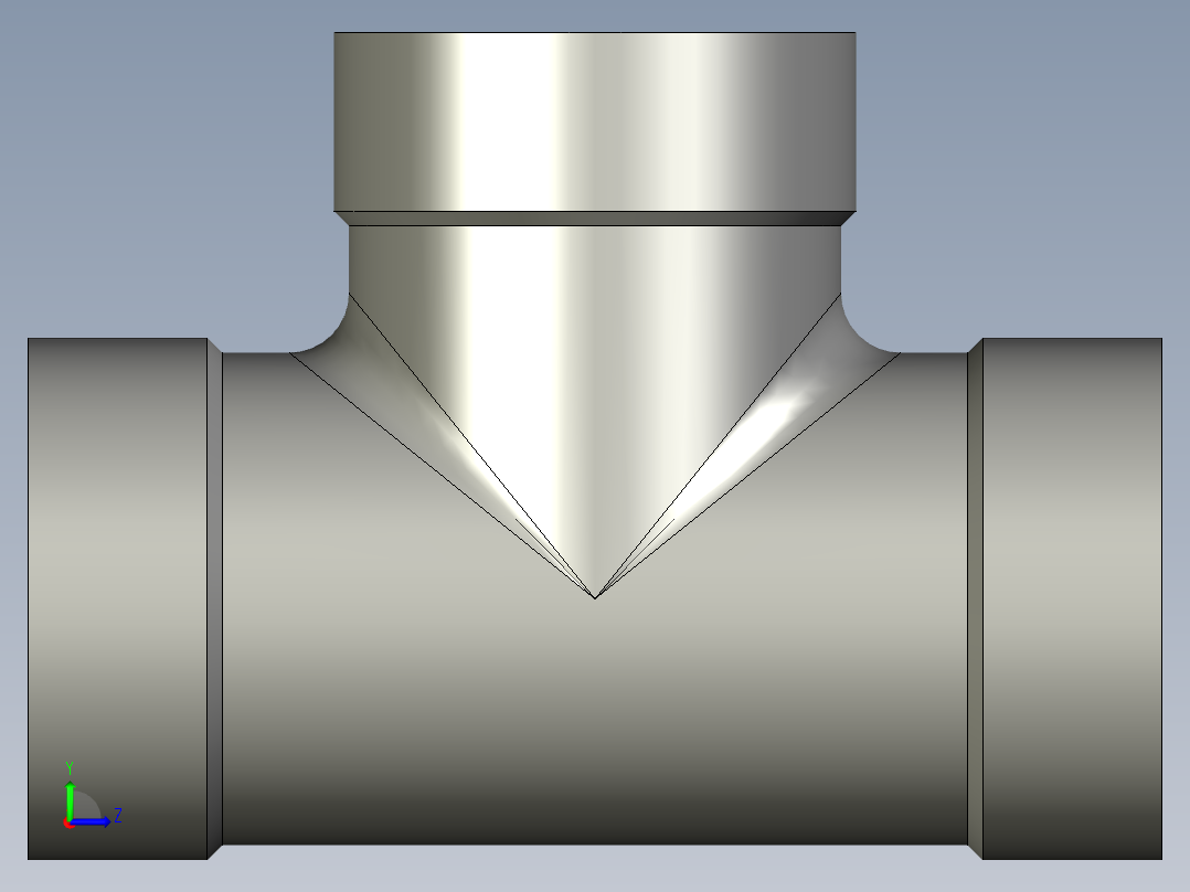 螺纹管三通-等径 DN8左视图