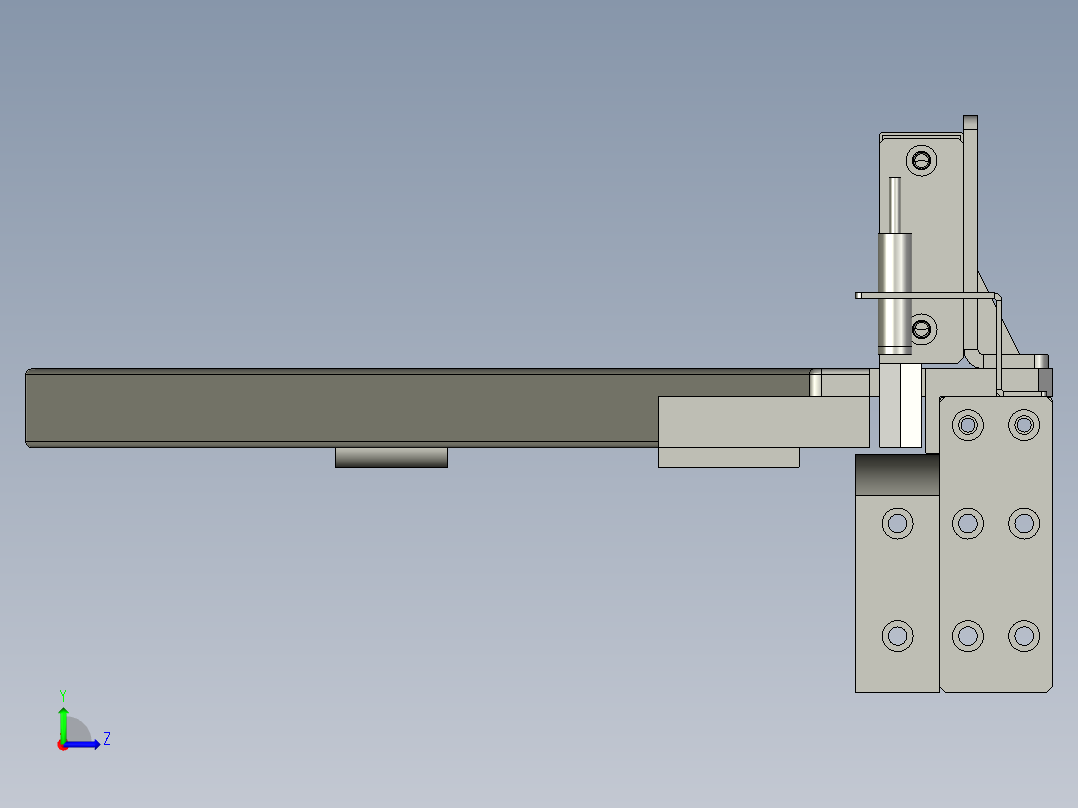 1-0200推料机构-YZ-CC左视图