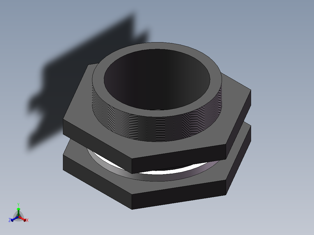 Tank Connector DN50 PN10 U-PVC正等轴测图