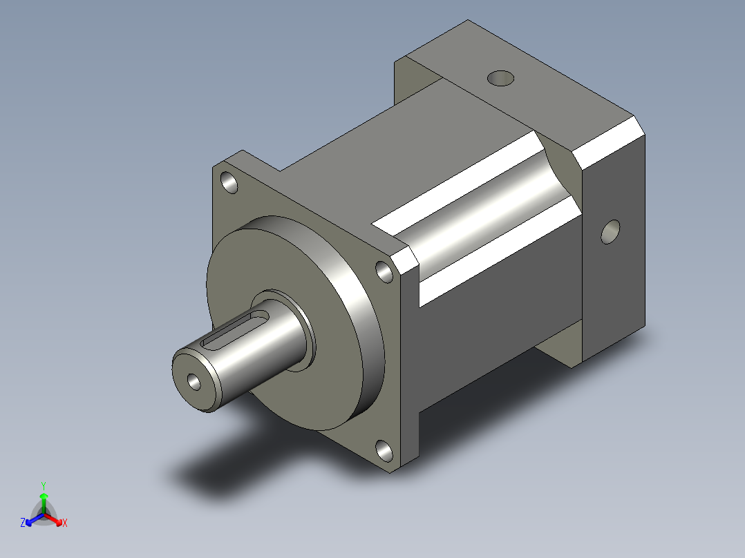 AB60-010汉弗瑞减速机外壳尺寸为60减速比为10正等轴测图