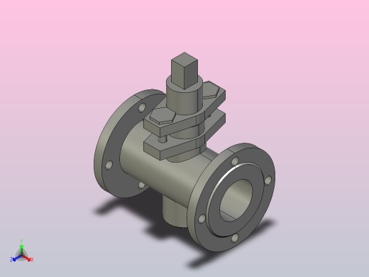 X43W-1.0C二通铸钢旋塞阀[80]正等轴测缩略图